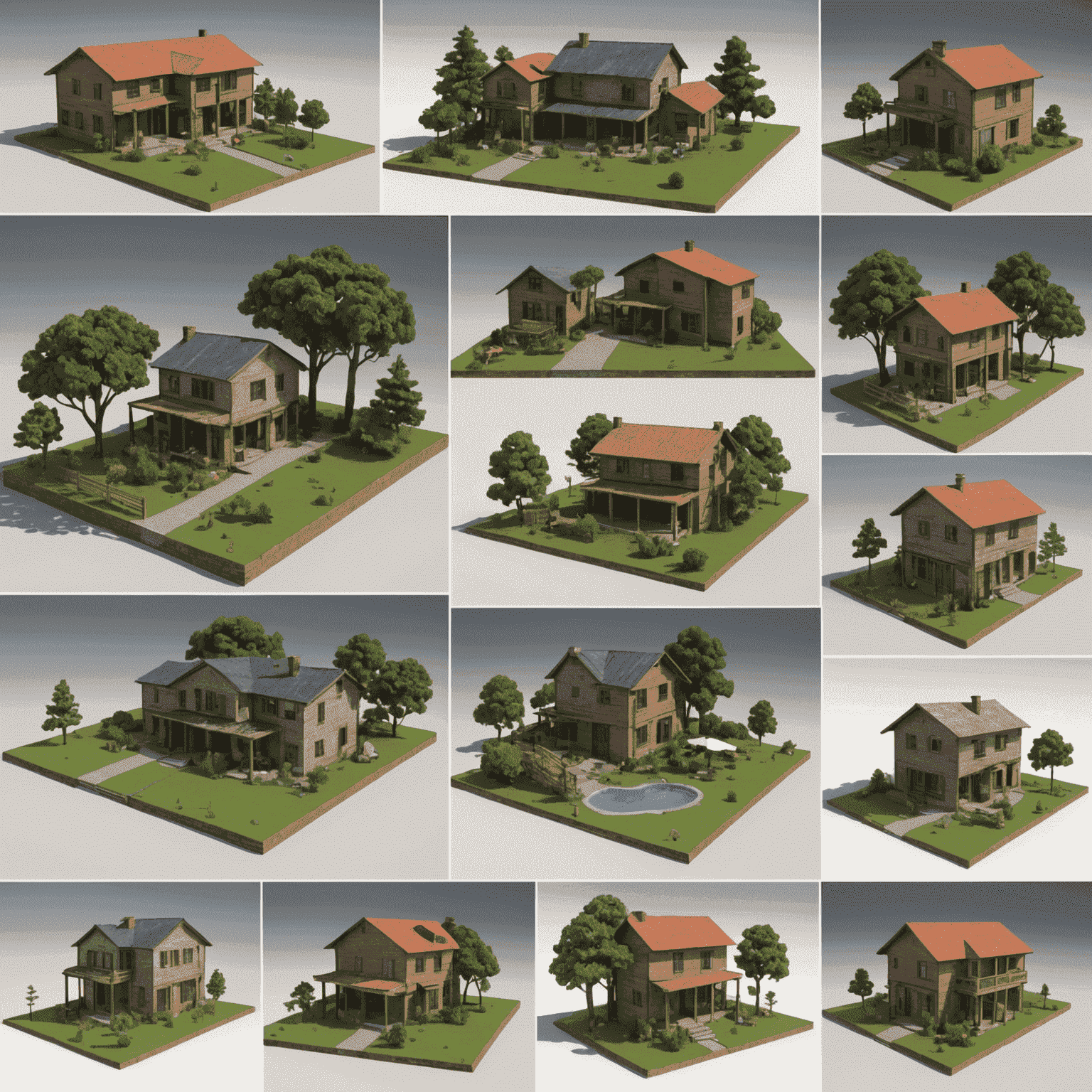 A collage of simple 3D models created by beginners using FreeCAD, showcasing the potential outcomes of the course